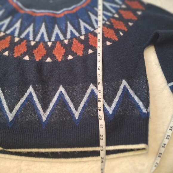 Anthropologie Sundry Fair Isle Sweater Sz XL 70s Retro Holiday Cabincore - Picture 11 of 12